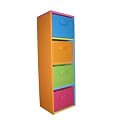 Zeller 13465 Kinder-Regal "Color" 24 x 20 x 76 cm, MDF / Vlies