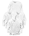Carter's Unisex Baby Side Snap Long Sleeve Shirts- 4 Pack - White- Preemie