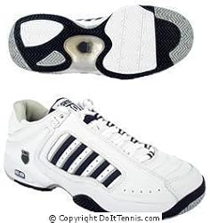 K-Swiss Men's Defier RS (White/Navy) Tennis Shoes, Available in Sizes 6.5 thru 14