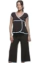 Esme Chocolate Cropped Maternity Pajama Set