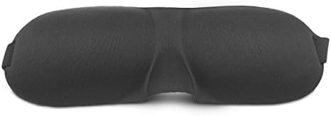 Domett Contoured Eye Mask with Earplugs, Lightweight Blindfold Set for Travel and Relaxation, Black