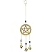 Brass Bell Chime Triple Pentacle & Evil Eye Beads (each)