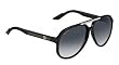 Gucci Mens 1627 Shiny Black Frame/Grey Gradient Lens Plastic Sunglasses
