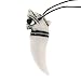 Resin Imitation Bone Pendant Chinese Lion - Adjustable Cord - 70mm x 22mm