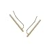 Humble Chic Women's Solid Bar Ear Crawlers Minimal Modern Cuff Post Stud Earrings