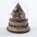 MUSICAL NATIVITY WATERGLOBE - 100MM MUSICAL NATIVITY WATERGLOBE ON POLYRESIN BASE. TUNE: " SILENT NIGHT."