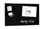Produkt-Bild: Sigel GL130 Glas-Magnetboard artverum, schwarz, inkl. 2 extra starken Magneten und Befestigungsmaterial, Tempered Glas, 780x480x15 mm