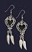 Pewter Feather Earrings with Onyx