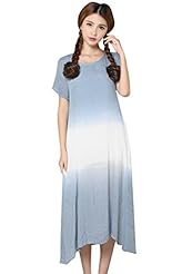 Linen Short Sleeves Colorblocking Flowy Midi Dress 