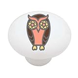 Retro Owl Decorative High Gloss Ceramic Drawer Knob