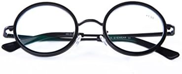44mm Oval Round Reading Glasses Spring Hinge Temple Eyewear UV400 Coating Reader +1.00 to +4.00 (+0.00 (Plano))