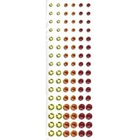 Me & My Big Ideas Rhinestone Stickers 6-1/2 Inch by 2 Inch Sheet, Yellow/Orange/Red