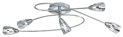 Trio-Leuchten 616410507 Deckenleuchte inklusiv 5x G9 28 W, 1x Gelenk, Nickel matt,Glas gal Preisvergleich