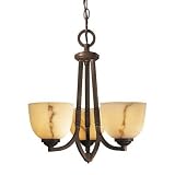 Minka Lavery Calavera 1683-14 Mini Alabaster 3-LT 180w (17H x 16W) Chandelier Lighting in Nutmeg