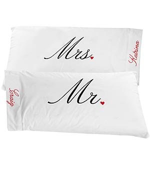 Wedding Gifts - Personalized Mr. & Mrs. Pillowcase Set