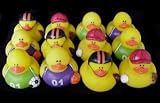 One Dozen (12) Assorted Sports Rubber Duckys