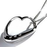 Open Heart Pendant with 3 Diamonds by Hot Diamonds, Sterling Silver