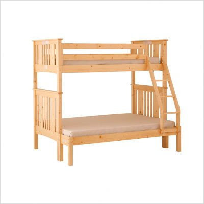 Base Camp Twin over Full Bunk Bed with Ladder / Guard Rail in Natural