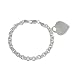Sterling Silver Charm Bracelet with Large Heart Charm, 9