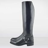 Casper Ladies Lady Women Woman Motorcycle Biker Harness Tall Leather Boots Black