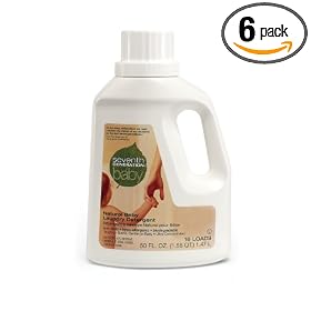 Seventh Generation Natural Laundry Detergent, Baby, Ultra-Concentrated Liquid, 50-Ounces Bottles (Pack of 6)