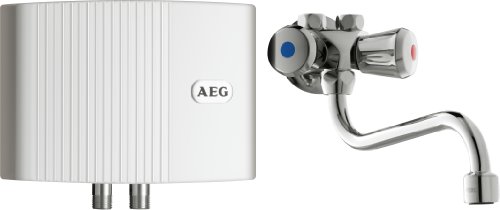 AEG 189556 MTH 350 OT offener Klein-Durchlauferhitzer mit Armatur 3,5 kW, 230 V, wei&szlig;, &Uuml;bertisch