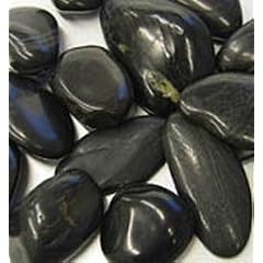 Deko Steine politer schwarz; 1 kg im Poly Netz