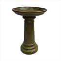 Smart Solar 207104-SG 17-Inch by 24-Inch Sierra Garden  Aviatra Ceramic Birdbath