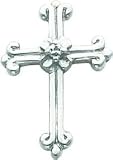14K White Gold Diamond Cross Pendant Charm Jewelry