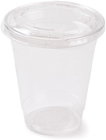 Pack of 10 Plastic 16 oz CLEAR Cups and Non-Vented Flat Lid, Parfait / Snack Cup with Bonus FDL Picks