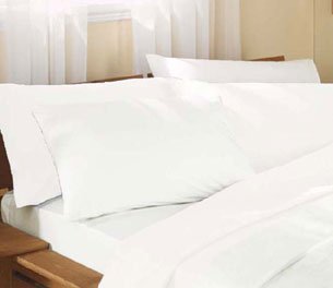 Textiles Direct Luxury 68 Pick White 4 Foot Fitted Sheet