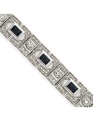 Sterling Silver Blue and Clear CZ Bracelet