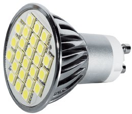  4 Stück | LED Lampe | 230 V |GU 10 Sockel |5W |mit 24 SMD LEDs | warm weiss