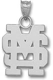 Mississippi State Bulldogs Solid Sterling Silver ''MS'' Pendant