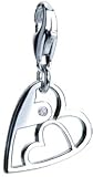 Heart with Heart Cutout Sterling Silver Diamond Charm by Hot Diamonds