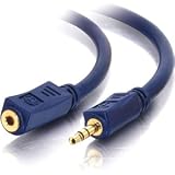 C2G / Cables to Go 40609 Velocity M/F Stereo Audio Extension Cable (12 Feet, Blue)