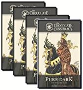 70 Dark Chocolate Bars - Gluten Free Luxury Chocolates for the Whole Family (Pure Dark 75% Cacao, 4-pack)