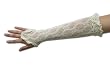 Lace Long Fingerless Gloves Sleeve with Ruffles in White or Ivory
