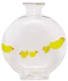 Hand Blown Glass Yellow Rubber Duck Small Round Bottle 10 x 8