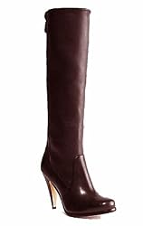 Coach Krista Baby Calf Tall Chocolate Brown Leather 4" High Heel Boots A7002 Sz 11
