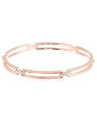 Bronze Rectangular Link Bangle Bracelet, 8"