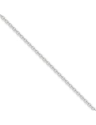 14k White 20in Gold 2mm Round Open Link Cable Necklace Chain. Metal Wt- 4.71g