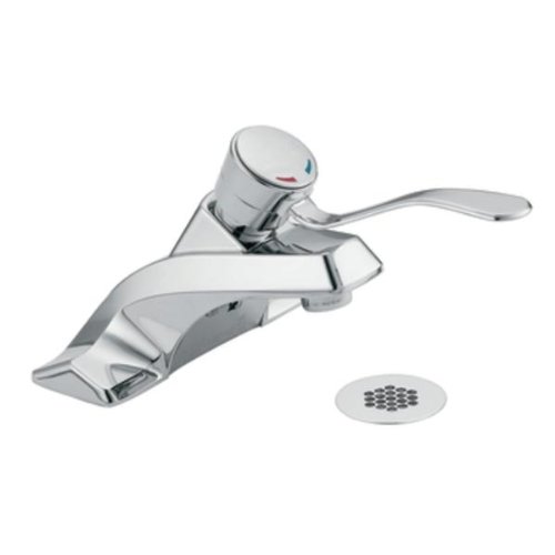 Moen CA8425 Commercial Single-Handle Lavatory Faucet with Grid Waste Assembly, Chrome