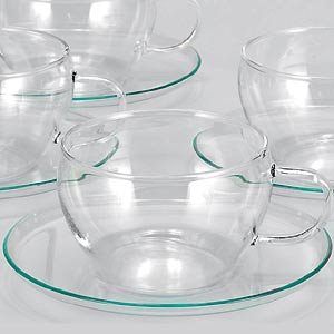 Teeglas-Set m.Untertasse 0,25l, 6 Stck