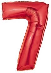 Number 7 Metallic Red 40in Balloon