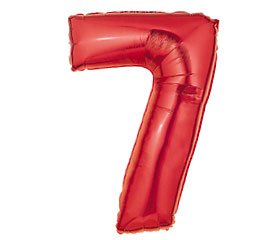 Number 7 Metallic Red 40in Balloon