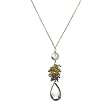 Gold over Silver Multi Stone Y - Line Necklace - 18"
