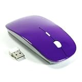 Bluecell Purple 2.4G RF DPI Blue Optical light wireless USB Mouse for Apple macbook 13 PRO AIR 11 ACER SONY HP DELL LENOVO TOSHIBA ASUS + Bluecell Cable Tie