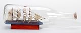 MINIATURE TALL SHIP IN GLASS BOTTLE RIGGED MODEL BARQUE