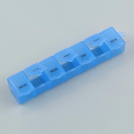 7 Day Tablet Pill Box Holder Weekly Medicine Storage Organizer Container Case (Blue)